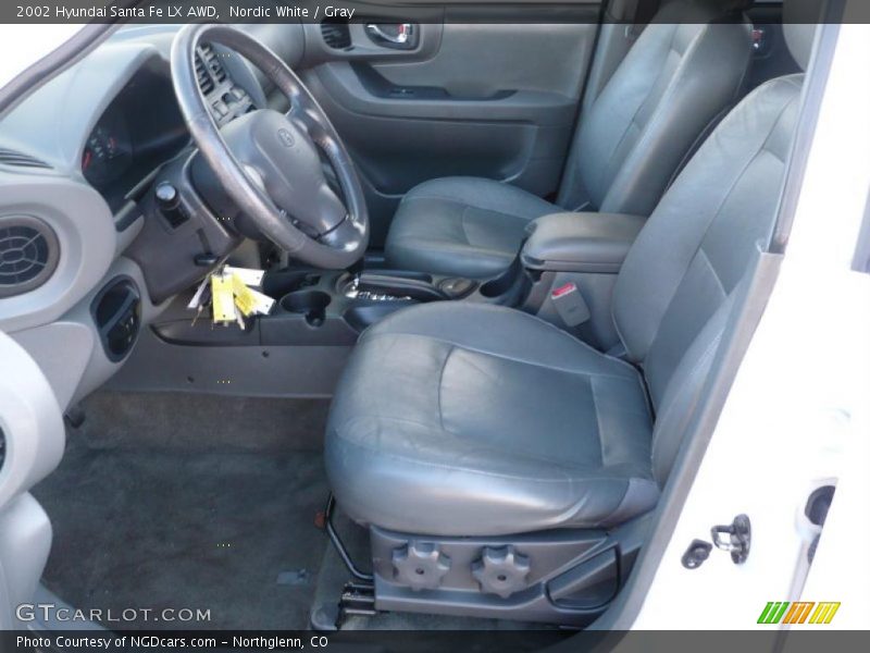 Nordic White / Gray 2002 Hyundai Santa Fe LX AWD