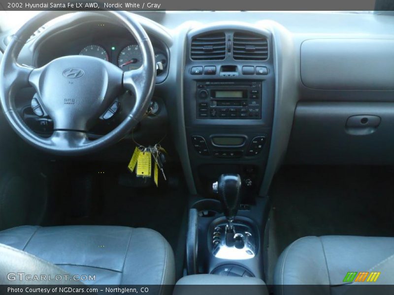 Nordic White / Gray 2002 Hyundai Santa Fe LX AWD