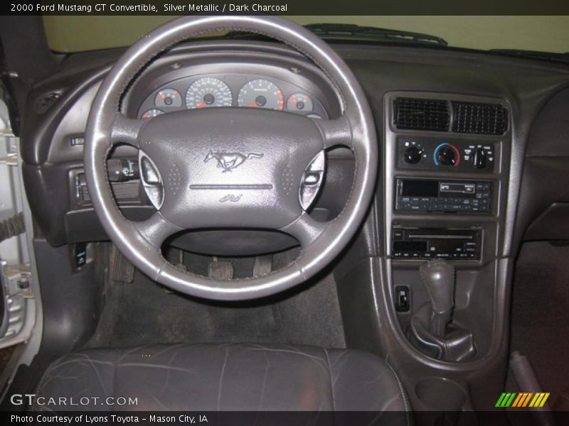Silver Metallic / Dark Charcoal 2000 Ford Mustang GT Convertible