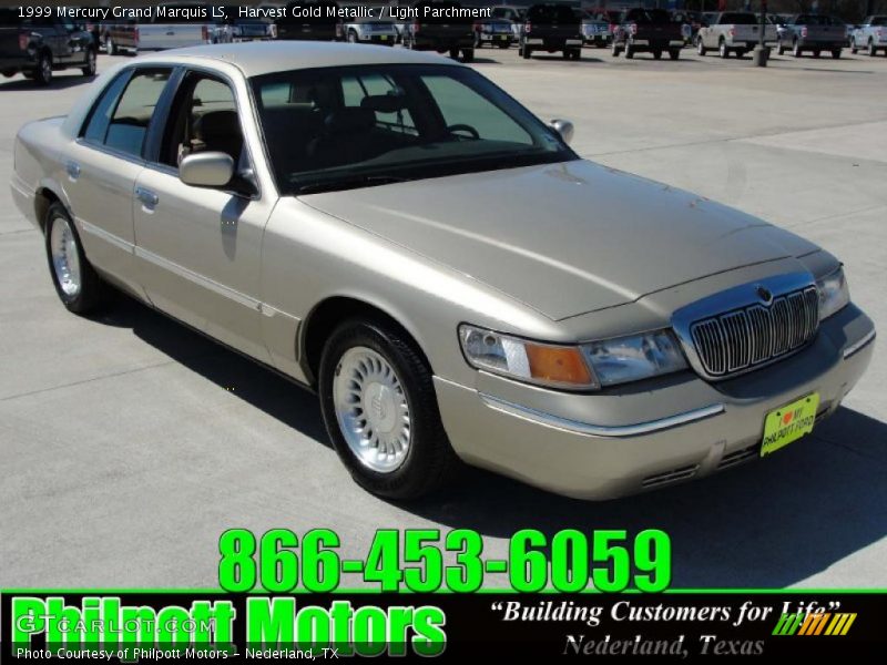 Harvest Gold Metallic / Light Parchment 1999 Mercury Grand Marquis LS