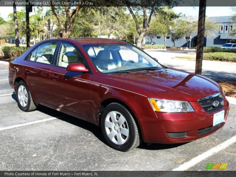 Dark Cherry Red / Gray 2007 Hyundai Sonata GLS