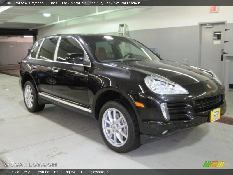 Basalt Black Metallic / Chestnut/Black Natural Leather 2008 Porsche Cayenne S