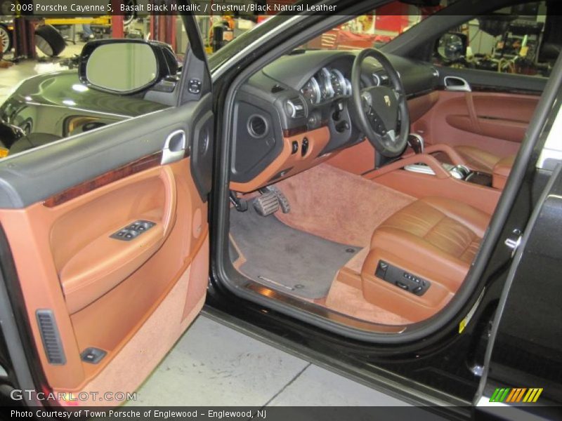 Basalt Black Metallic / Chestnut/Black Natural Leather 2008 Porsche Cayenne S