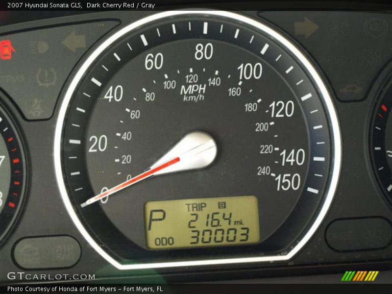 Dark Cherry Red / Gray 2007 Hyundai Sonata GLS