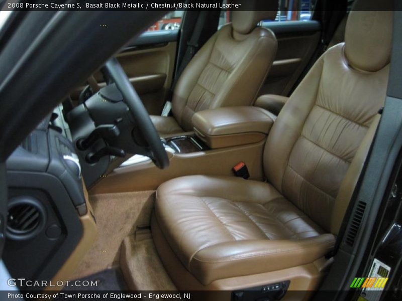 Basalt Black Metallic / Chestnut/Black Natural Leather 2008 Porsche Cayenne S