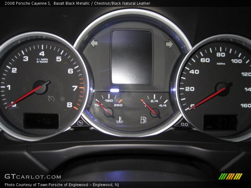 Basalt Black Metallic / Chestnut/Black Natural Leather 2008 Porsche Cayenne S