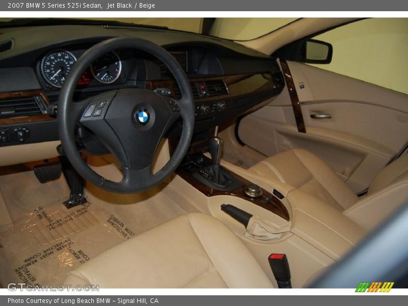 Jet Black / Beige 2007 BMW 5 Series 525i Sedan