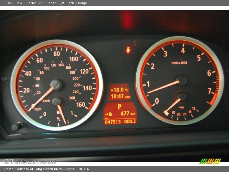 Jet Black / Beige 2007 BMW 5 Series 525i Sedan