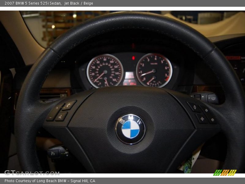 Jet Black / Beige 2007 BMW 5 Series 525i Sedan