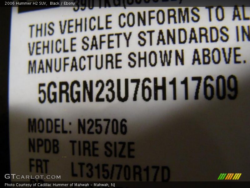 Black / Ebony 2006 Hummer H2 SUV