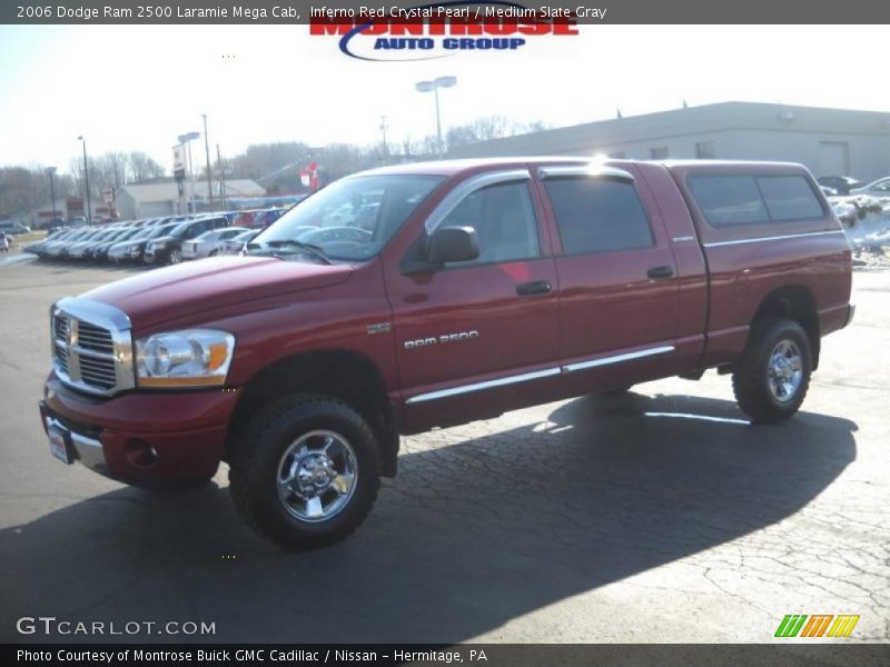 Inferno Red Crystal Pearl / Medium Slate Gray 2006 Dodge Ram 2500 Laramie Mega Cab