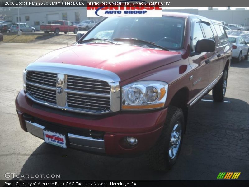 Inferno Red Crystal Pearl / Medium Slate Gray 2006 Dodge Ram 2500 Laramie Mega Cab