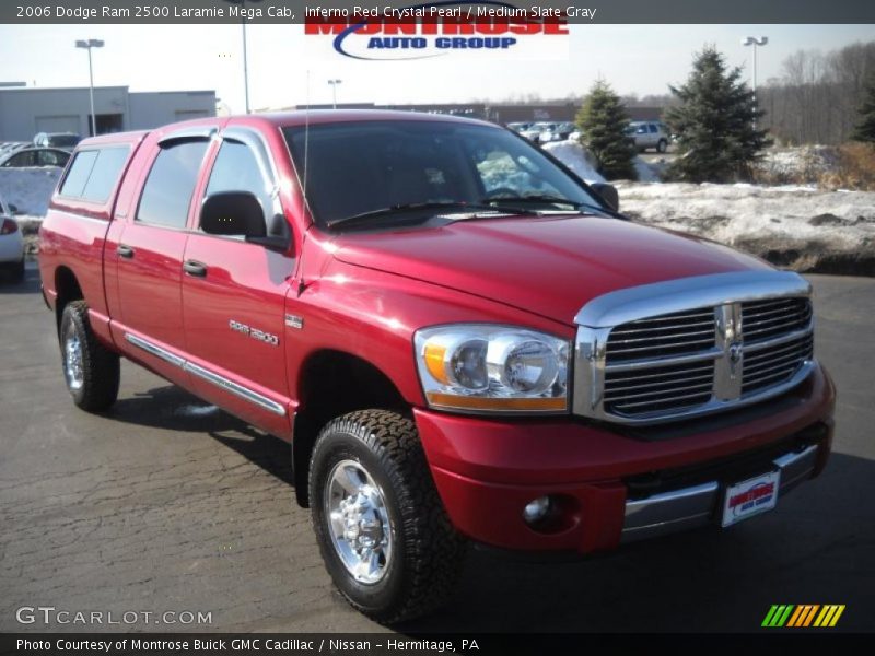 Inferno Red Crystal Pearl / Medium Slate Gray 2006 Dodge Ram 2500 Laramie Mega Cab