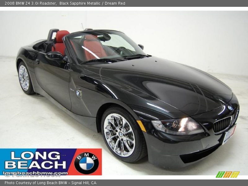 Black Sapphire Metallic / Dream Red 2008 BMW Z4 3.0i Roadster
