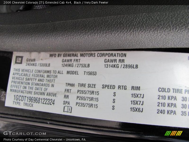 Black / Very Dark Pewter 2006 Chevrolet Colorado Z71 Extended Cab 4x4