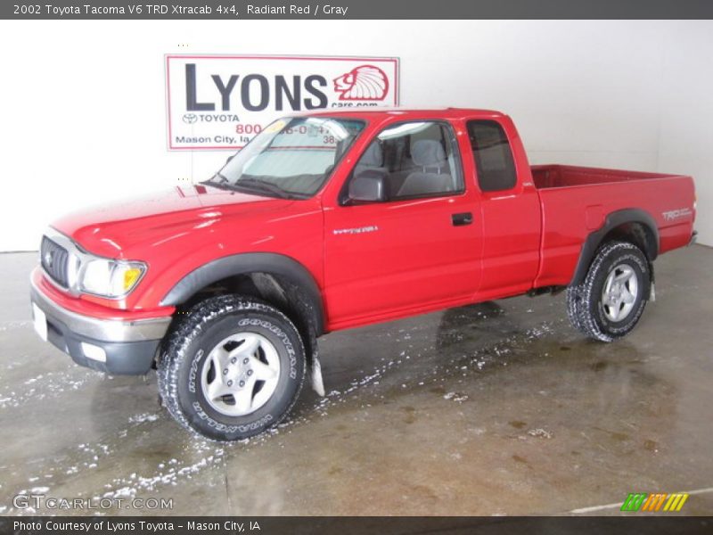 Radiant Red / Gray 2002 Toyota Tacoma V6 TRD Xtracab 4x4