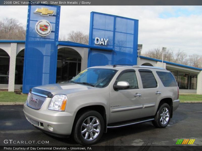 Silver Birch Metallic / Ebony 2008 GMC Yukon Denali AWD