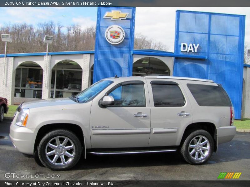 Silver Birch Metallic / Ebony 2008 GMC Yukon Denali AWD