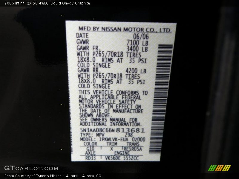 Liquid Onyx / Graphite 2006 Infiniti QX 56 4WD