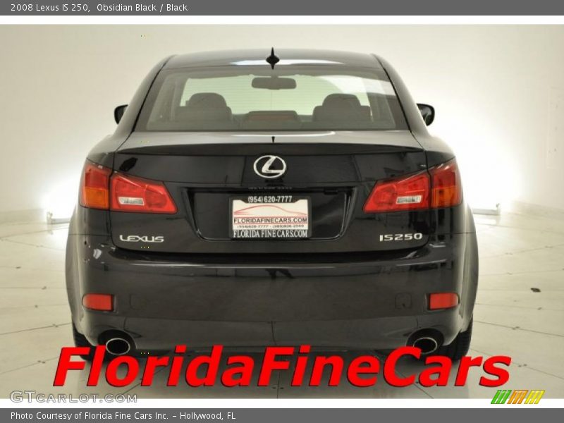 Obsidian Black / Black 2008 Lexus IS 250