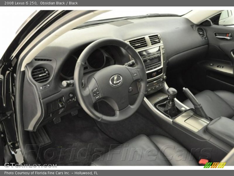 Obsidian Black / Black 2008 Lexus IS 250