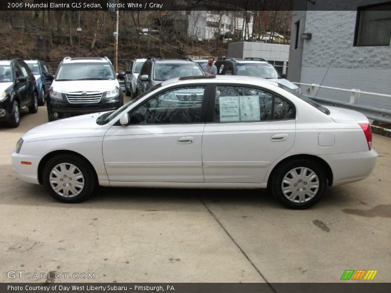 Nordic White / Gray 2006 Hyundai Elantra GLS Sedan