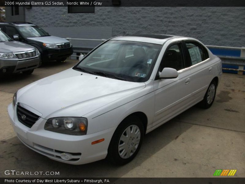 Nordic White / Gray 2006 Hyundai Elantra GLS Sedan
