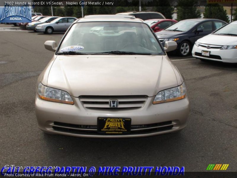 Naples Gold Metallic / Ivory 2002 Honda Accord EX V6 Sedan