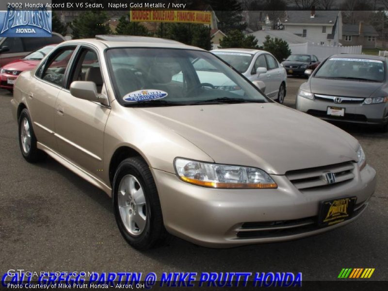 Naples Gold Metallic / Ivory 2002 Honda Accord EX V6 Sedan