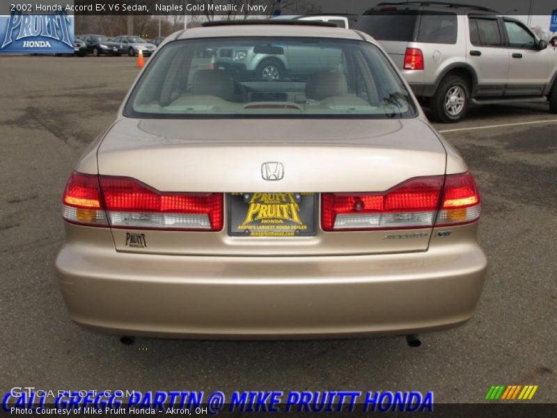 Naples Gold Metallic / Ivory 2002 Honda Accord EX V6 Sedan