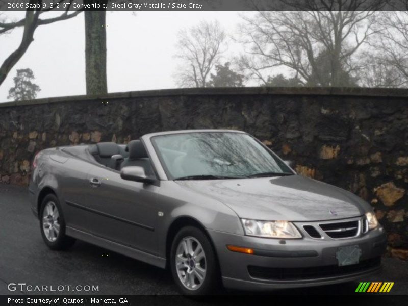 Steel Gray Metallic / Slate Gray 2006 Saab 9-3 2.0T Convertible
