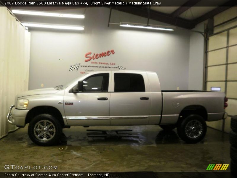 Bright Silver Metallic / Medium Slate Gray 2007 Dodge Ram 3500 Laramie Mega Cab 4x4