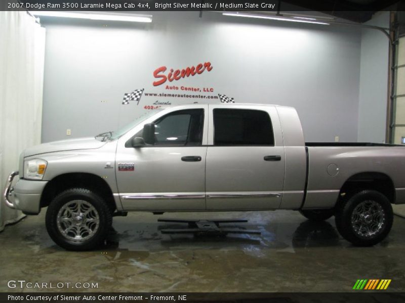 Bright Silver Metallic / Medium Slate Gray 2007 Dodge Ram 3500 Laramie Mega Cab 4x4