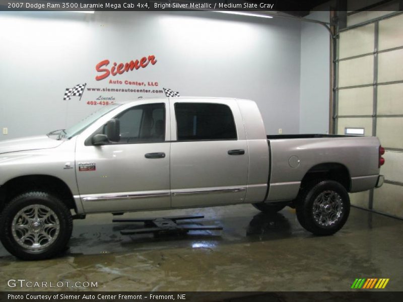 Bright Silver Metallic / Medium Slate Gray 2007 Dodge Ram 3500 Laramie Mega Cab 4x4