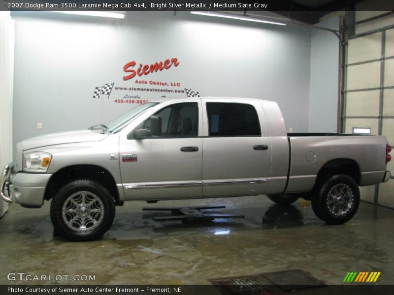 Bright Silver Metallic / Medium Slate Gray 2007 Dodge Ram 3500 Laramie Mega Cab 4x4