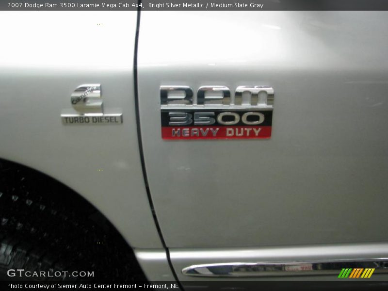 Bright Silver Metallic / Medium Slate Gray 2007 Dodge Ram 3500 Laramie Mega Cab 4x4