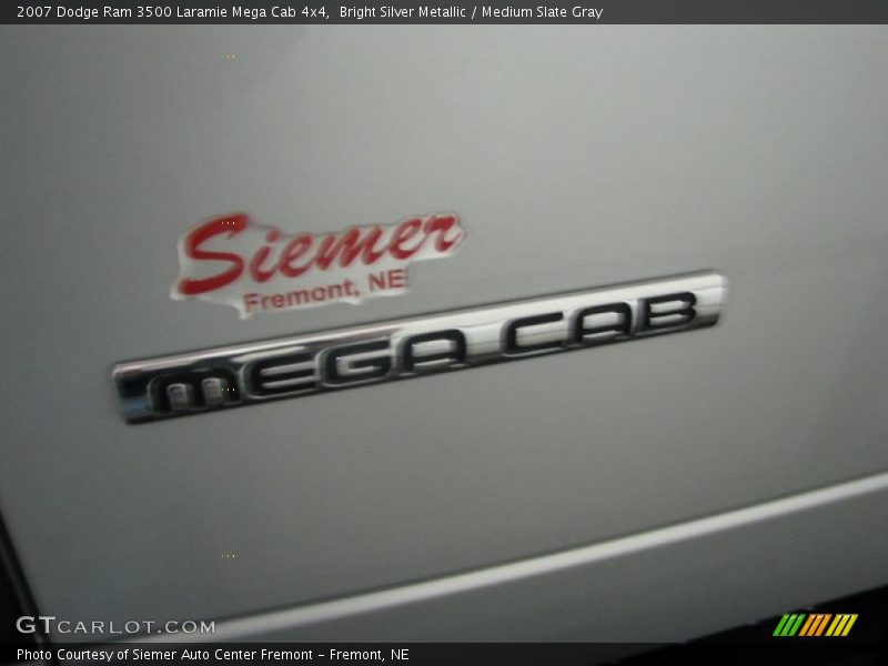 Bright Silver Metallic / Medium Slate Gray 2007 Dodge Ram 3500 Laramie Mega Cab 4x4