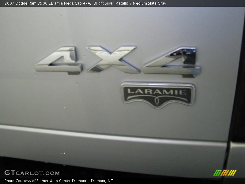 Bright Silver Metallic / Medium Slate Gray 2007 Dodge Ram 3500 Laramie Mega Cab 4x4
