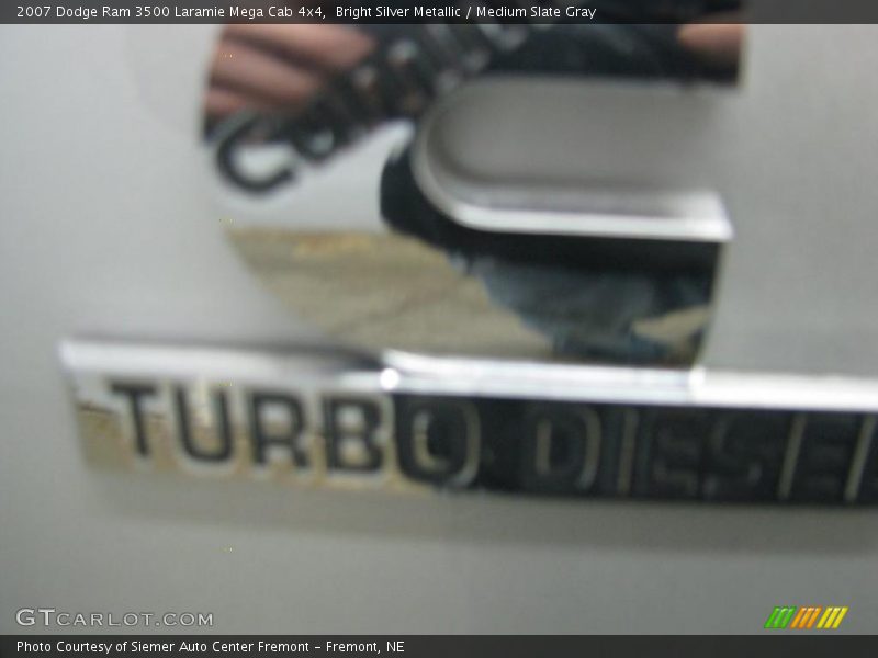 Bright Silver Metallic / Medium Slate Gray 2007 Dodge Ram 3500 Laramie Mega Cab 4x4