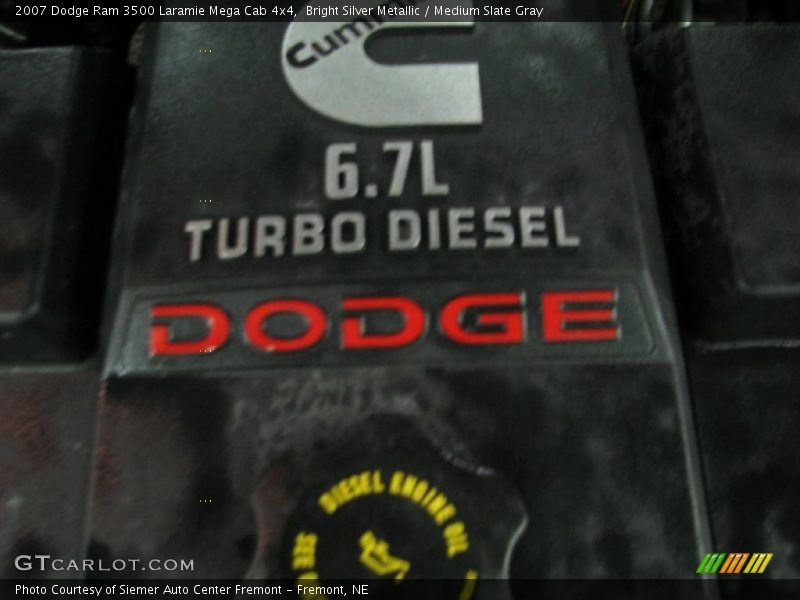 Bright Silver Metallic / Medium Slate Gray 2007 Dodge Ram 3500 Laramie Mega Cab 4x4