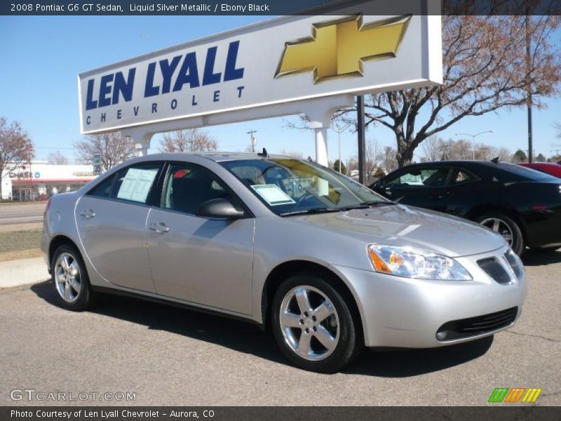 Liquid Silver Metallic / Ebony Black 2008 Pontiac G6 GT Sedan