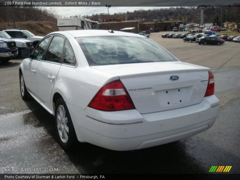 Oxford White / Black 2007 Ford Five Hundred Limited