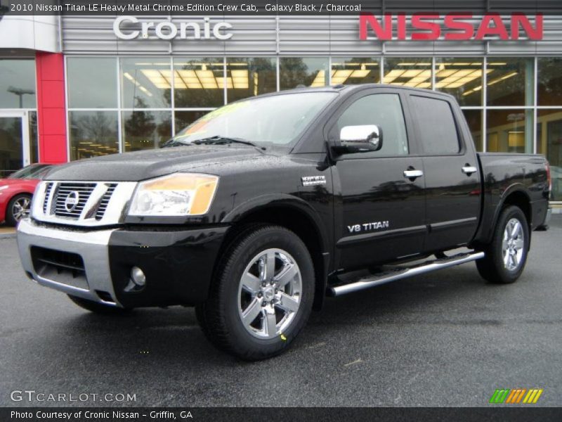 Galaxy Black / Charcoal 2010 Nissan Titan LE Heavy Metal Chrome Edition Crew Cab