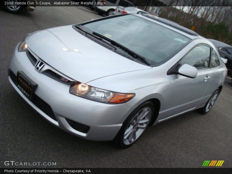 Alabaster Silver Metallic / Black 2008 Honda Civic Si Coupe