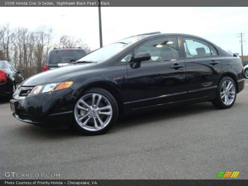 Nighthawk Black Pearl / Black 2008 Honda Civic Si Sedan