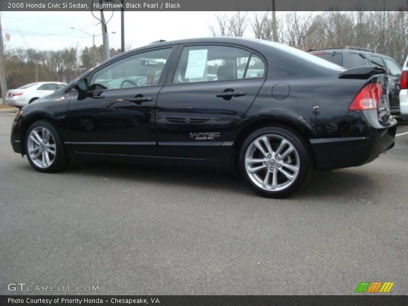 Nighthawk Black Pearl / Black 2008 Honda Civic Si Sedan