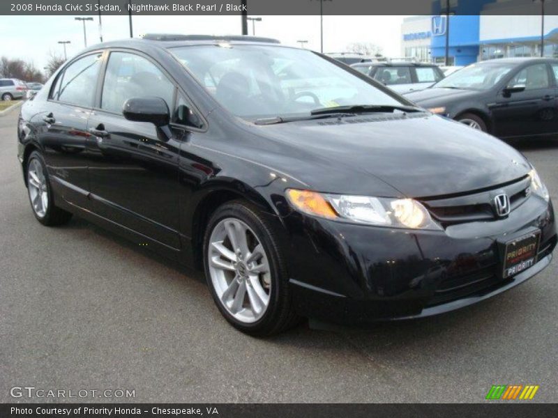 Nighthawk Black Pearl / Black 2008 Honda Civic Si Sedan