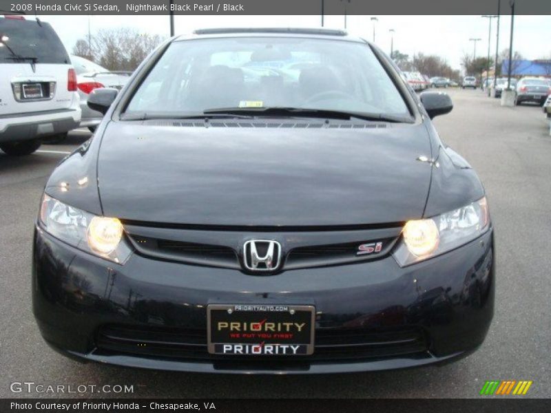 Nighthawk Black Pearl / Black 2008 Honda Civic Si Sedan