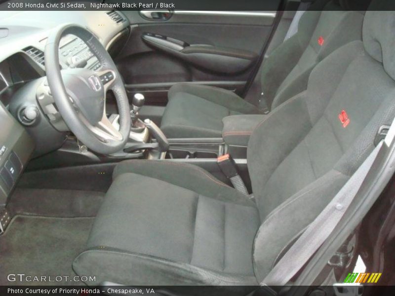 Nighthawk Black Pearl / Black 2008 Honda Civic Si Sedan