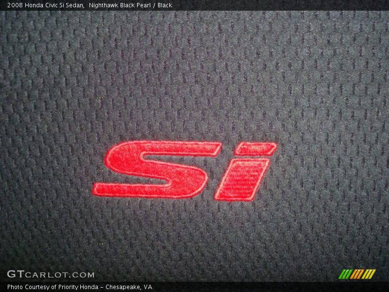 Nighthawk Black Pearl / Black 2008 Honda Civic Si Sedan